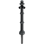 Aluminium ornamental bollard | series 495.01B | Corner post for top bar 90�